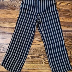 LOFT Black and White Striped Pants